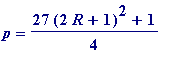 p = (27*(2*R+1)^2+1)/4